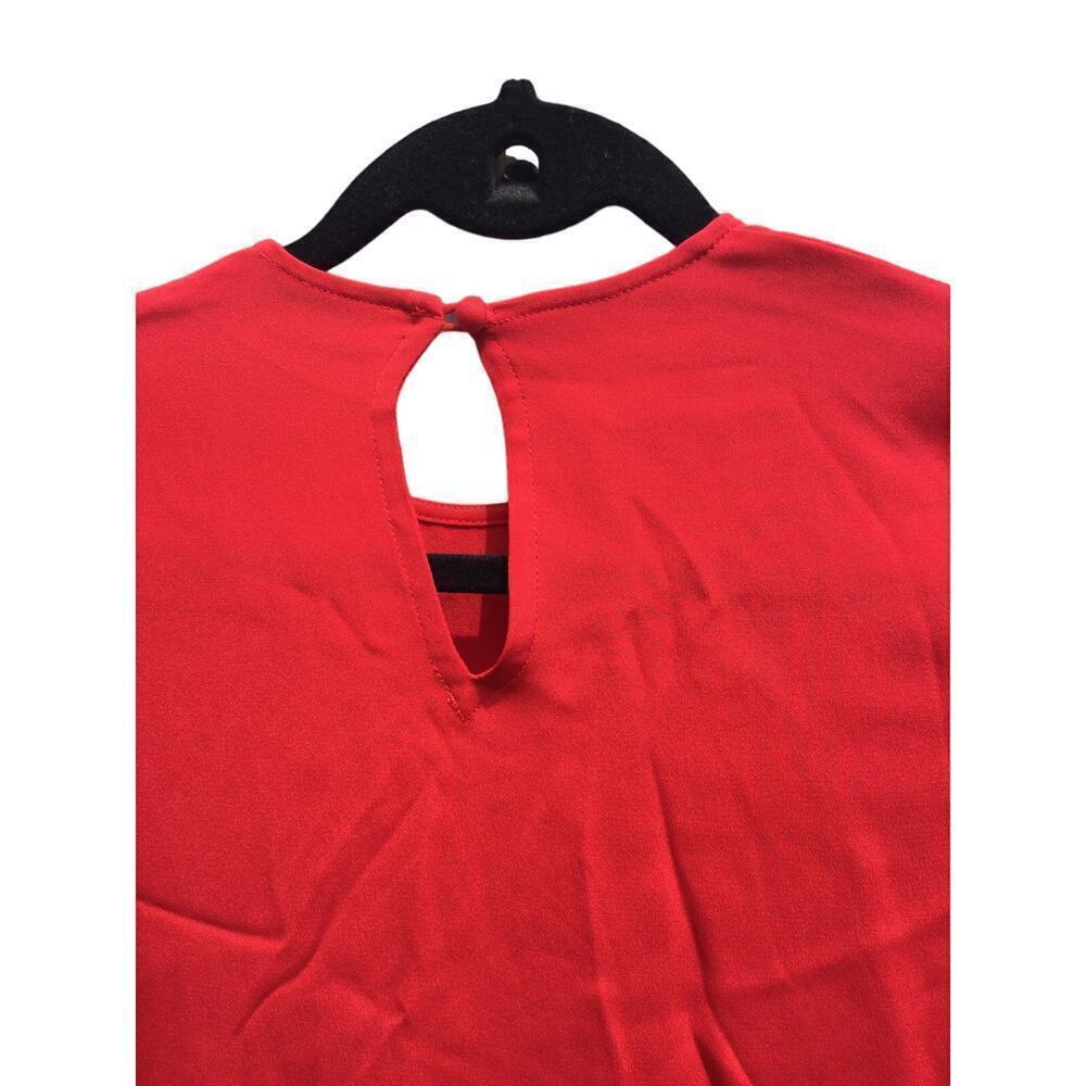 Alexis Red Stone top womens XS Cherry holiday festive formal asymmetrical hem - Picture 12 of 14